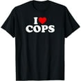 thumbnail image 1 of I Love Cops - Heart T-Shirt, 1 of 3
