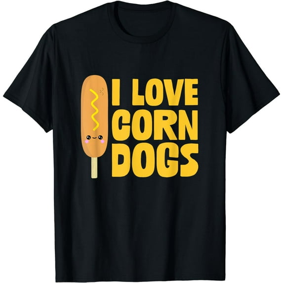 I Love Corn Dogs T-Shirt Sausage Hot Dog On Stick Food Tee