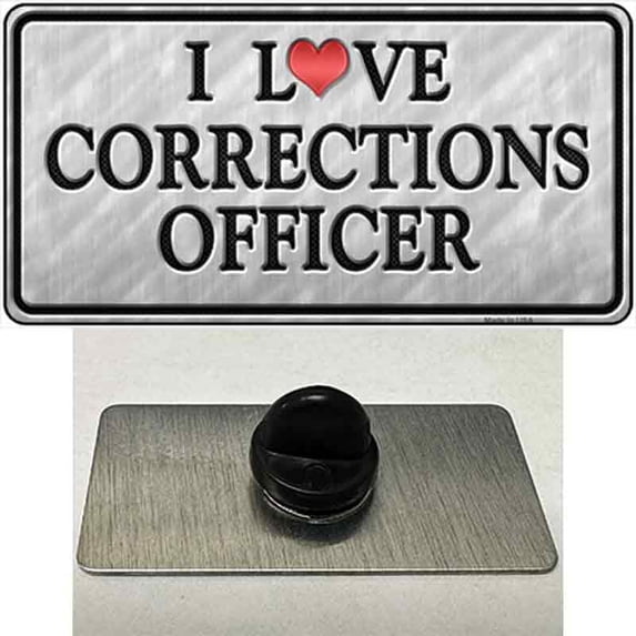I Love Corrections Officer Novelty Metal Hat Pin 1.5" x 0.75" Hat Pin (PIN)