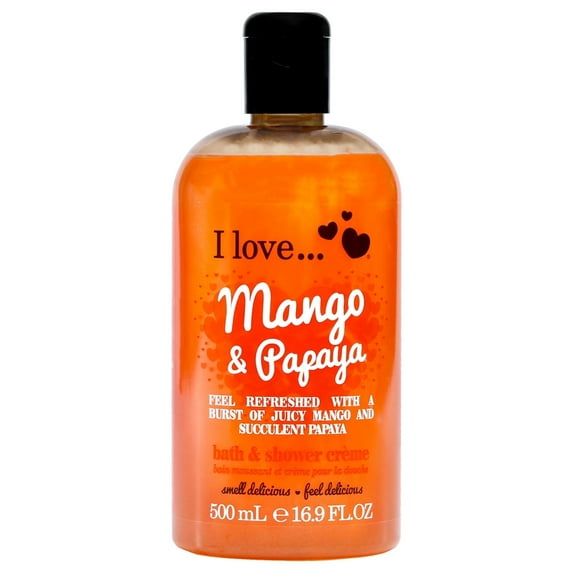 I Love Cosmetics Bath and Shower Cream, Mango and Papaya, 16.9 oz