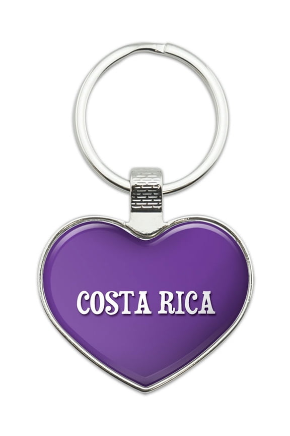 I Love Costa Rica Heart Metal Key Chain