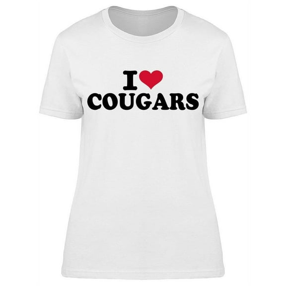 I Love Cougars T-Shirt Women -Image by Shutterstock, Female x-Large