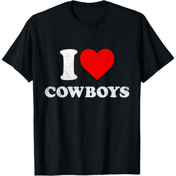 I Love Cowboys Top Distressed I Heart Cowboys T-Shirt