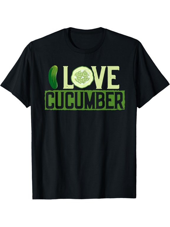I Love Cucumber Funny Pickle Cucumber Lover Vegan T-Shirt men and women can wear, black, white, gifts