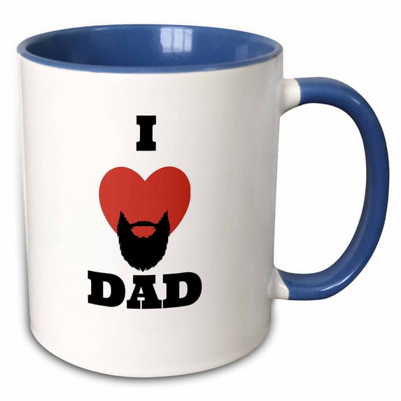 3drose, I Love Dad - Beard, 11oz Two-tone Blue Mug