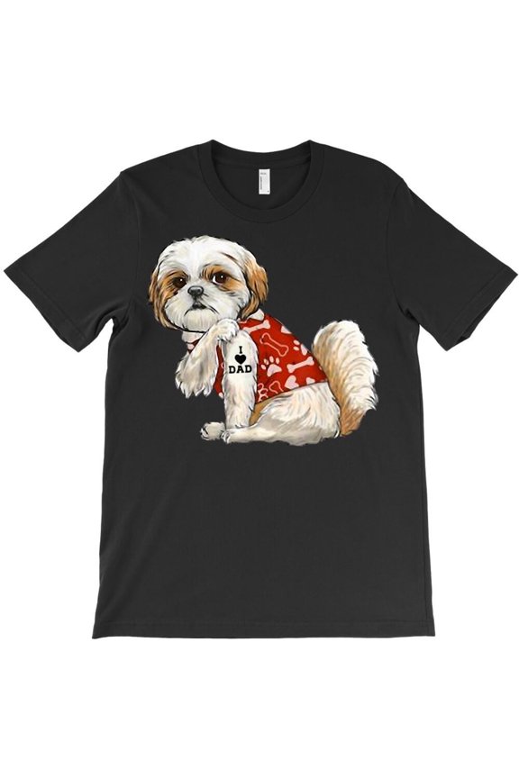 I Love Dad Tattoo Shih Tzu Dad Funny Father's Day Gift Graphic - Last-Minute Gift H47842 Unisex T-Shirt, Up to 5XL Available