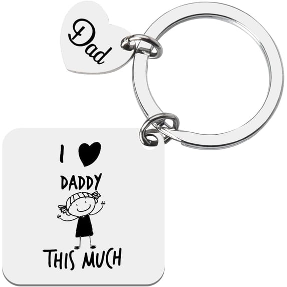 I Love Daddy So Much Keychain for Dad Father's Day Gifts for Men Father Christmas Gifts for Dad from Son Daughter