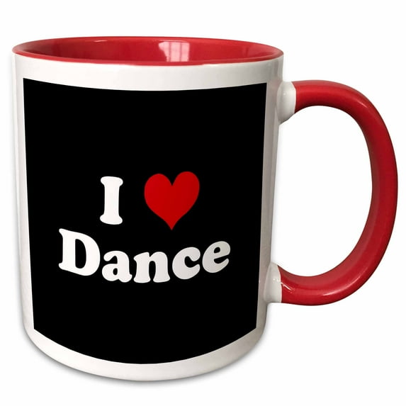 3drose, I Love Dance, 15oz Two-tone Red Mug