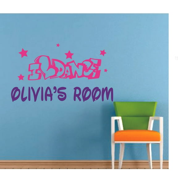 I Love Dance Quote Dancing Quotes Customized Wall Decal - Custom Vinyl Wall Art - Personalized Name - Baby Girls Boys Kids Bedroom Wall Decal Room Decor Wall Stickers Decoration Size (27x30 inch)