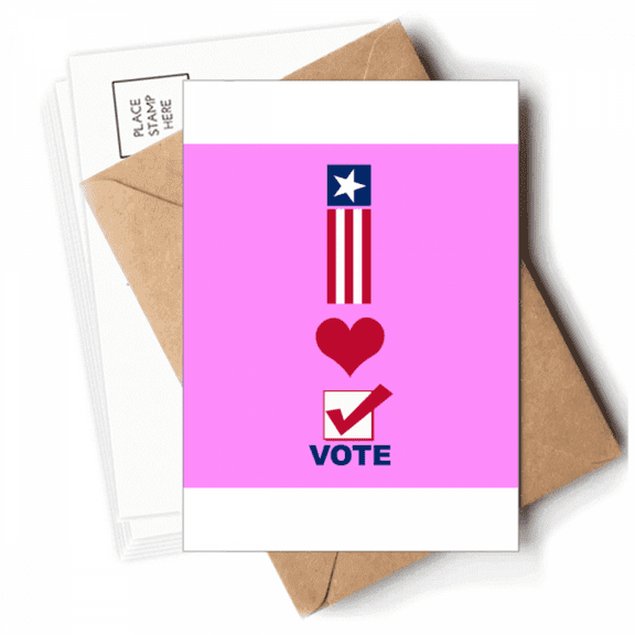 I Love Democratic Vote Election Postcards Envelopes Blank Note Cards Mailing