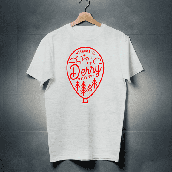 I Love Derry On Red Balloon Derry Maine Usa Shirt