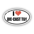 thumbnail image 1 of I Love Die-Cast Toy I Heart Euro Oval Sticker Vinyl 3M Decal 3 In x 5 In, 1 of 3