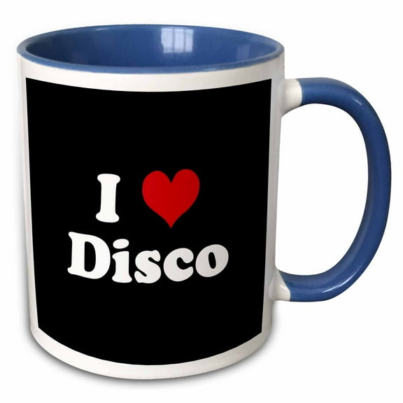 3drose, I Love Disco, 11oz Two-tone Blue Mug