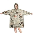 thumbnail image 1 of I Love My Dogs Art Wearable Oversized Blanket,Wearable Blanket Hoodie for Adults,Cozy Hooded Blankets with Super Pockets,Super Warm Fuzzy Pullover for Women & Men, 1 of 6