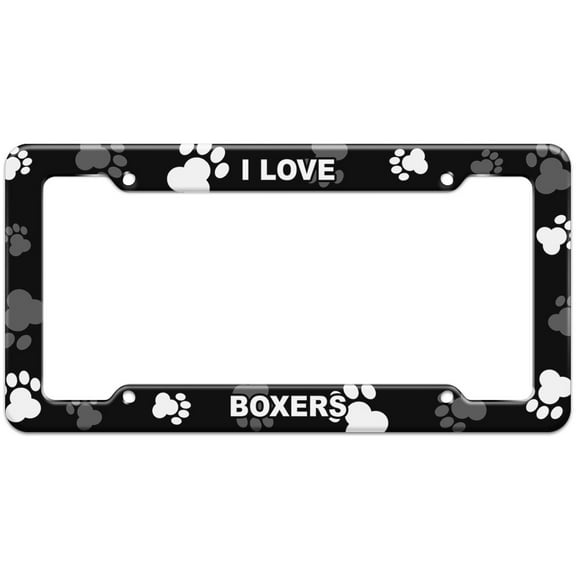 I Love Dogs - Boxers - Plastic License Plate Frame
