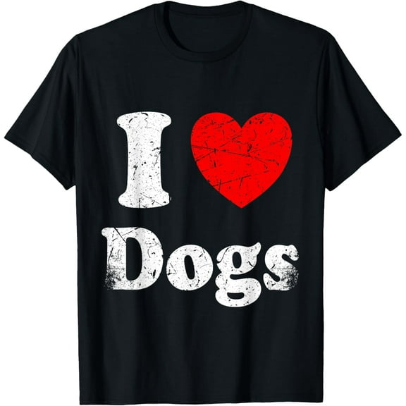 I Love Dogs Graphic T-ShirtMen and women, Black T-shirt, size: Extra large