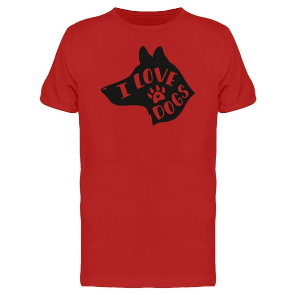 I Love Dogs T-Shirt Men -Image by Shutterstock, Male Small