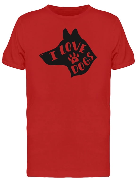I Love Dogs T-Shirt Men -Image by Shutterstock, Male Small