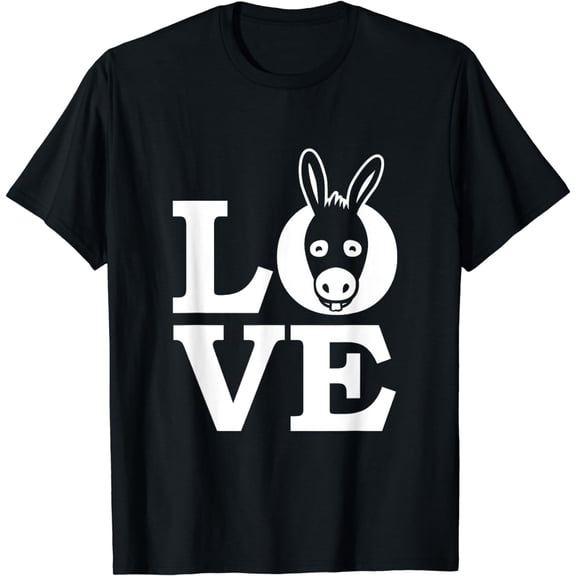 I Love Donkeys - Cute Donkey Head - T-Shirt Gift T-Shirt