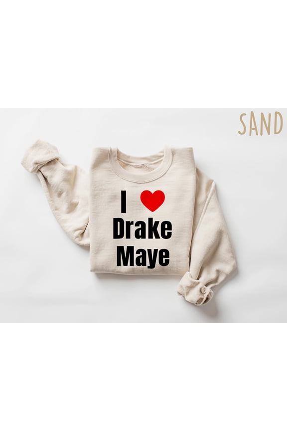 I Love Drake Maye Sweatshirt New England Drake Maye Fan Shirt, College Football Apparel, UNC Quarterback Gift, Football Season Crewneck Shirt