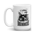 thumbnail image 1 of I Love Drummers Drum Set Silhouette Coffee & Tea Gift Mug, Kitchen Stuff, Decorations, Merchandise & Accessories For Band Drummer Fan, Rock Or Heavy Metal Music Lovers, Groupie Girls & Women (15oz), 1 of 4