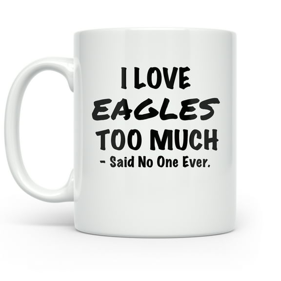 I Love Eagles 11 oz Coffee Mug - Golden America Design White Ceramic Gift