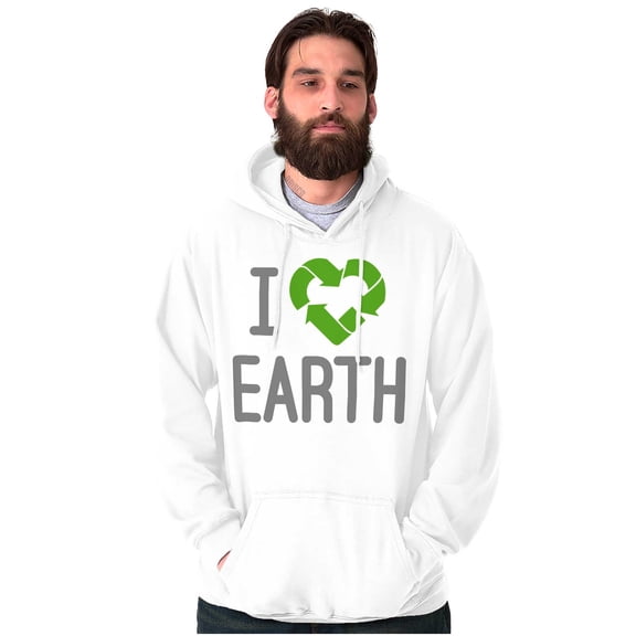 I Love Earth Reduce Reuse Recycle Unisex Plus Fleece Graphic Hoodie Brisco Brands 3X