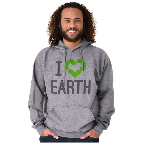 I Love Earth Reduce Reuse Recycle Unisex Plus Fleece Graphic Hoodie Brisco Brands 2X