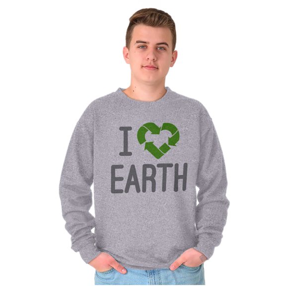I Love Earth Reduce Reuse Recycle Unisex Plus Fleece Graphic Sweatshirt Brisco Brands 2X