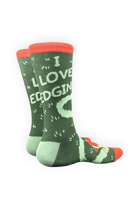 I Love Edging Socks Funny Sarcastic Lawn Care Graphic Novelty Footwear For Men