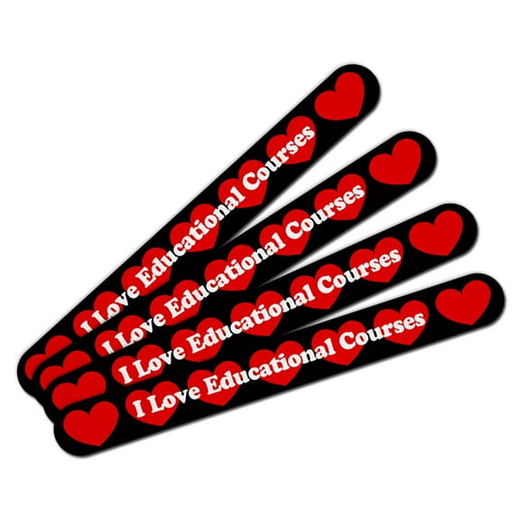 I Love Educational Courses Double-Sided Nail File Emery Board Set 4 Pack