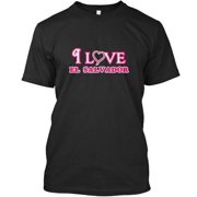 I Love El Salvador T-Shirt Made in the USA Size S-5XL,Soft Black Coton T-shir t