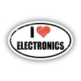 thumbnail image 1 of I Love Electronics I Heart Euro Oval Sticker Vinyl 3M Decal 3 In x 5 In, 1 of 3