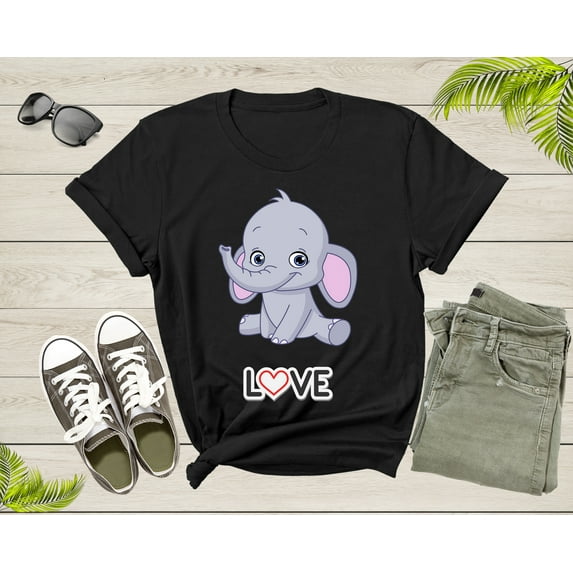 I Love Elephant Cute Elephant Love Cute Animal for Women Men T-Shirt Animal Lover Gift T Shirt for Teenagers Kids Boys Girls Teens Tshirt
