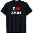 thumbnail image 1 of I Love Emo Heart Graphic Tee Shirt for Unisex Short Sleeve Cotton Casual, 1 of 6