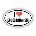 thumbnail image 1 of I Love Equestrianism I Heart Euro Oval Sticker Vinyl 3M Decal 3 In x 5 In, 1 of 3