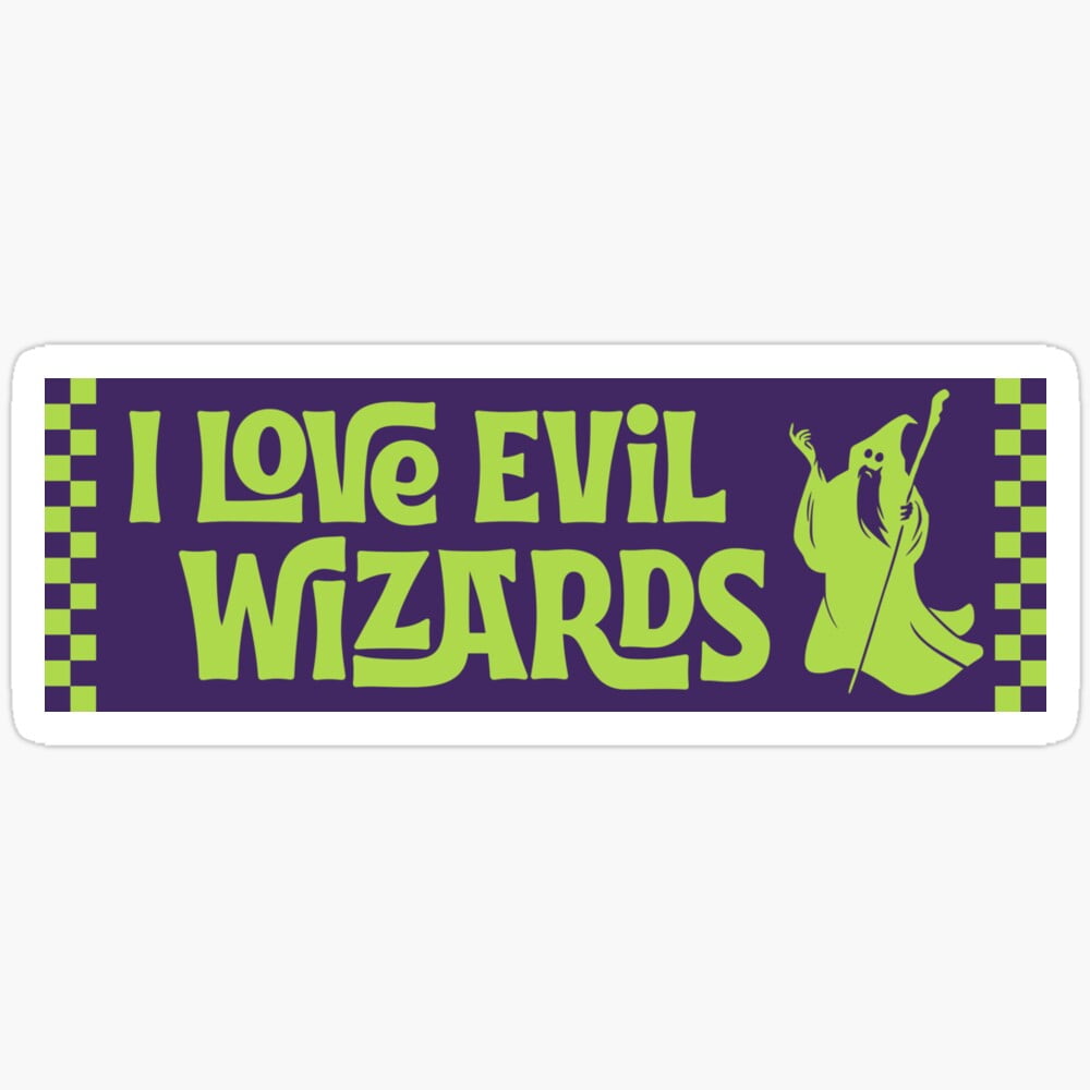 I Love Evil Wizards Magic Vintage Magical Bumper Stickerphone Decal ...
