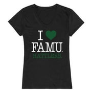 I Love FAMU Florida A&M University Rattlers Womens T-Shirt Black Small