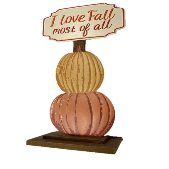 "I Love Fall Most Of All" Tin Tabletop Sign