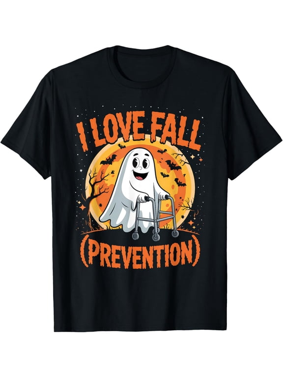 I Love Fall Prevention Physical Therapy Halloween Ghost T-Shirt BLACK Unisex S-5XL Hot Trending Shirt, Vintage Birthday Gift