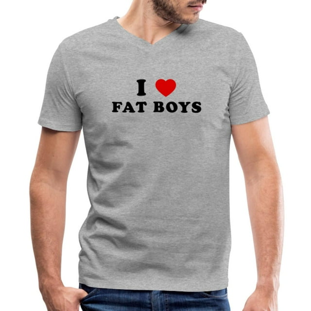 I Love Fat Boys Men's V-Neck T-Shirt - Walmart.com