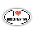 thumbnail image 1 of I Love Fingerpainting I Heart Euro Oval Sticker Vinyl 3M Decal 3 In x 5 In, 1 of 3