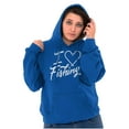 thumbnail image 1 of I Love Fishing Hook Heart Cute Cool Women Plus Size Graphic Pullover Hoodie Brisco Brands 3X, 1 of 4