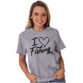 thumbnail image 1 of I Love Fishing Hook Heart Cute Cool Women's Graphic T Shirt Tees Brisco Brands S, 1 of 6