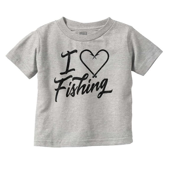 I Love Fishing Hook Heart Cute Cool Youth T Shirt Tee Girls Infant Toddler Brisco Brands 18M