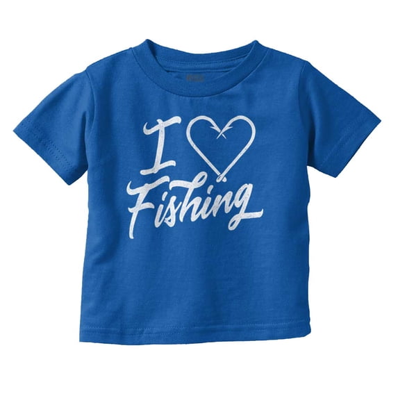 I Love Fishing Hook Heart Cute Cool Youth T Shirt Tee Girls Infant Toddler Brisco Brands 2T