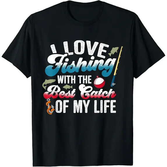 I Love Fishing With Best Catch Fishing Couples T-Shirt