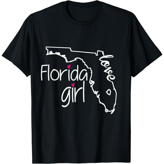 I Love Florida Girl Home State Gift Softstyle Unisex T-Shirt,Black Color,Size 5-6T
