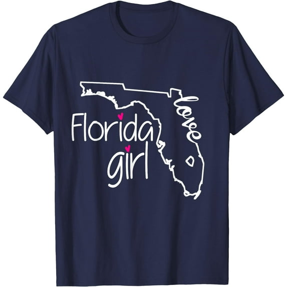 I Love Florida Girl Home State Gift Softstyle Unisex T-Shirt,Navy Color,Size 5-6T
