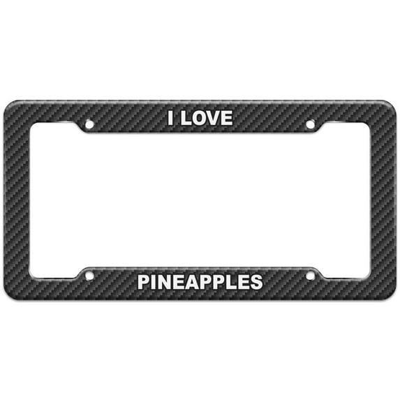 I Love Food - Pineapples - Plastic License Plate Frame